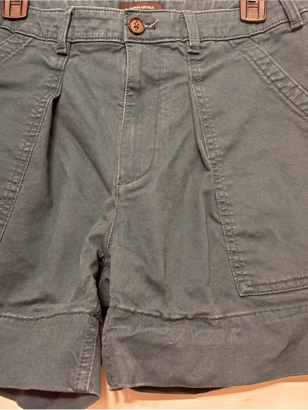Banana Republic Teal Chino Shorts with Button Front
